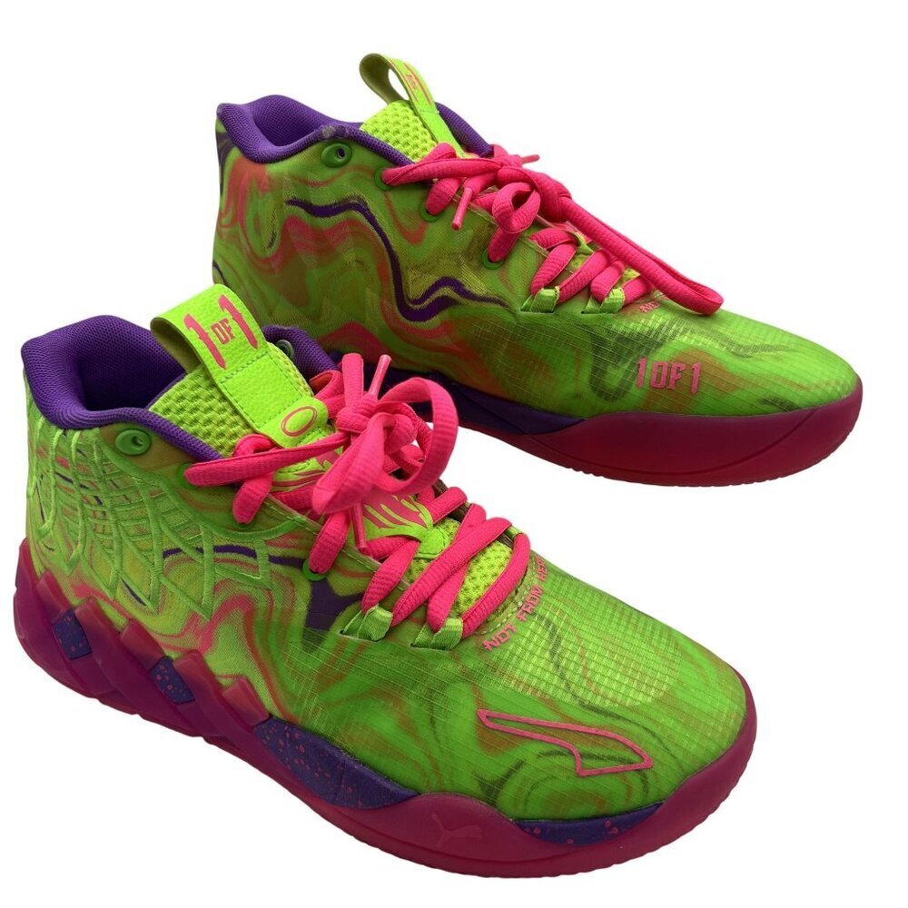 Puma MB.01 LaMelo Inverse Toxic Mens 8.5 Ball Shoes Neon Athletic Inverse Toxic - Picture 2 of 16